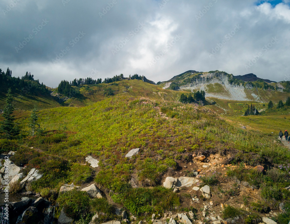 Stunning Myrtle Falls Trail in Majestic Mount Rainier National Park in Washington State Stunning Myrtle Falls Trail in Majestic Mount Rainier National Park in Washington State