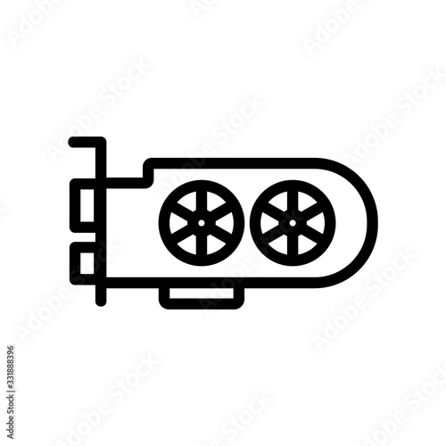tuning computer icon vector. tuning computer sign. isolated contour symbol illustration