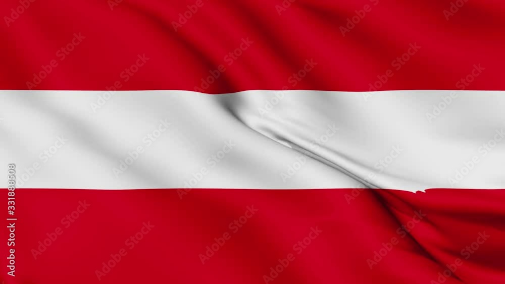 Austria flag is waving 3D animation. Austria flag waving in the wind. National flag of Austria. flag seamless loop animation. 4K