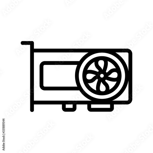 fastest graphics card icon vector. fastest graphics card sign. isolated contour symbol illustration