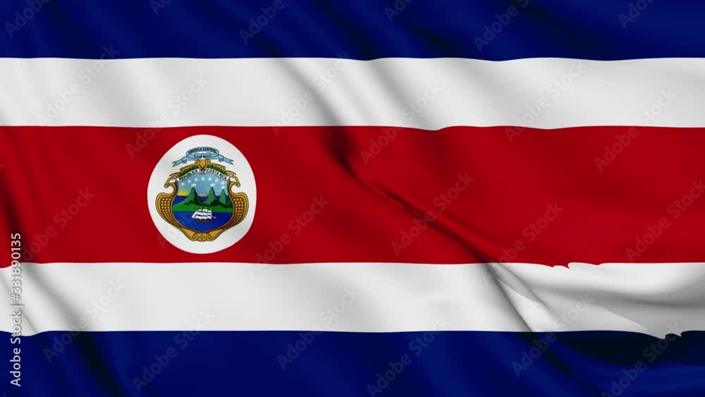 costa rica flag is waving 3D animation. costa rica flag waving in the wind. National flag of costa rica. flag seamless loop animation. high quality 4K resolution costa rica flag is waving 3D animation. costa rica flag waving in the wind. National flag of costa rica. flag seamless loop animation. high quality 4K resolution