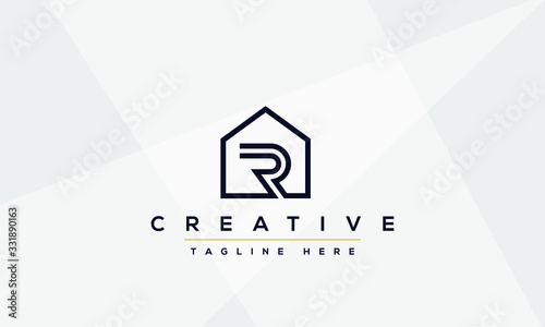 Abstract monogram letter R logo icon design. Minimalist R RR creative initial based vector template.