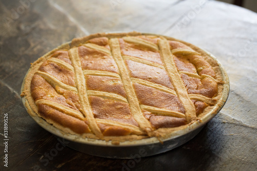 Canvastavla Preparation of Easter cake, also called Pastiera Napoli, typical homemade desser