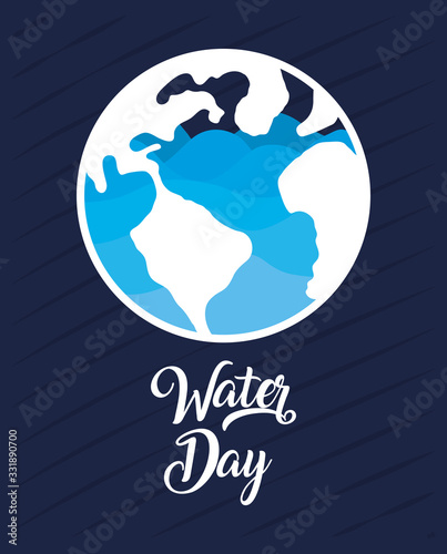 water day poster with world planet earth