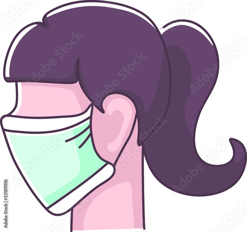 female doctor nurse or masked woman 