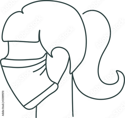 female doctor nurse or masked woman 