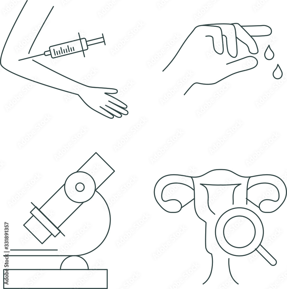 set blood sampling microscope female uterus line set blood sampling microscope female uterus line