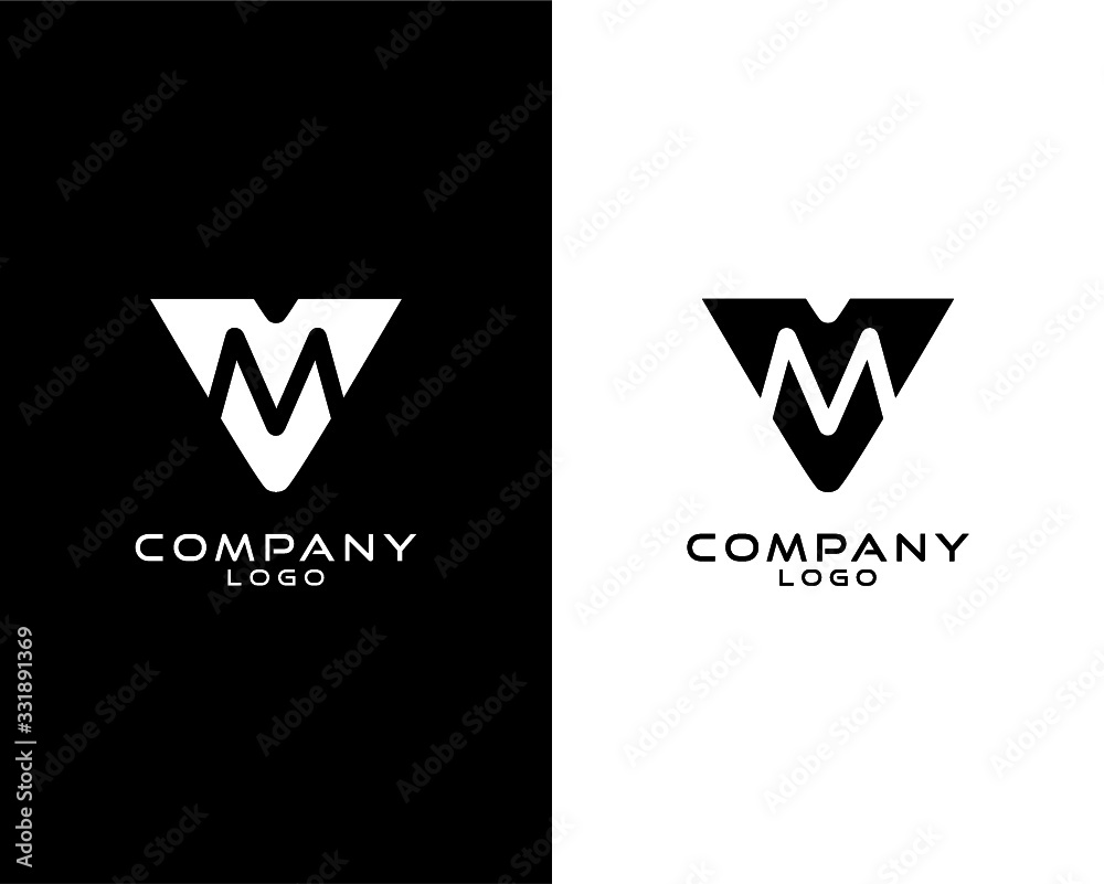 VM, MV letter abstract company Logo Template Vector