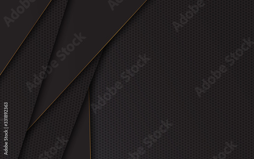 Abstract background black and gold line luxury modern design