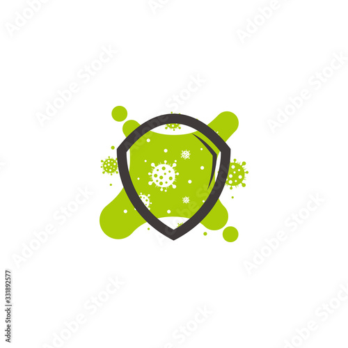 shield defense against corona virus spread colorful design symbol vector