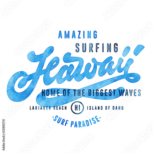 Surfing Hawaii t shirt graphics design