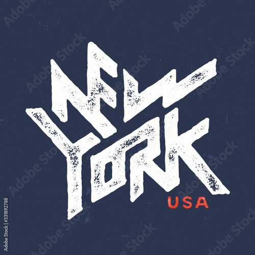 New York t shirt lettering print