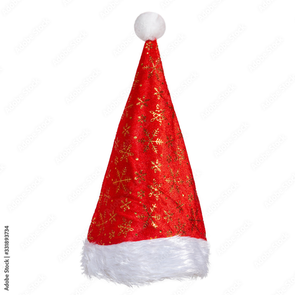 Santa Claus red hat isolated on white background Santa Claus red hat isolated on white background