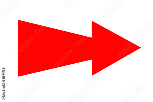 Red arrow on white background