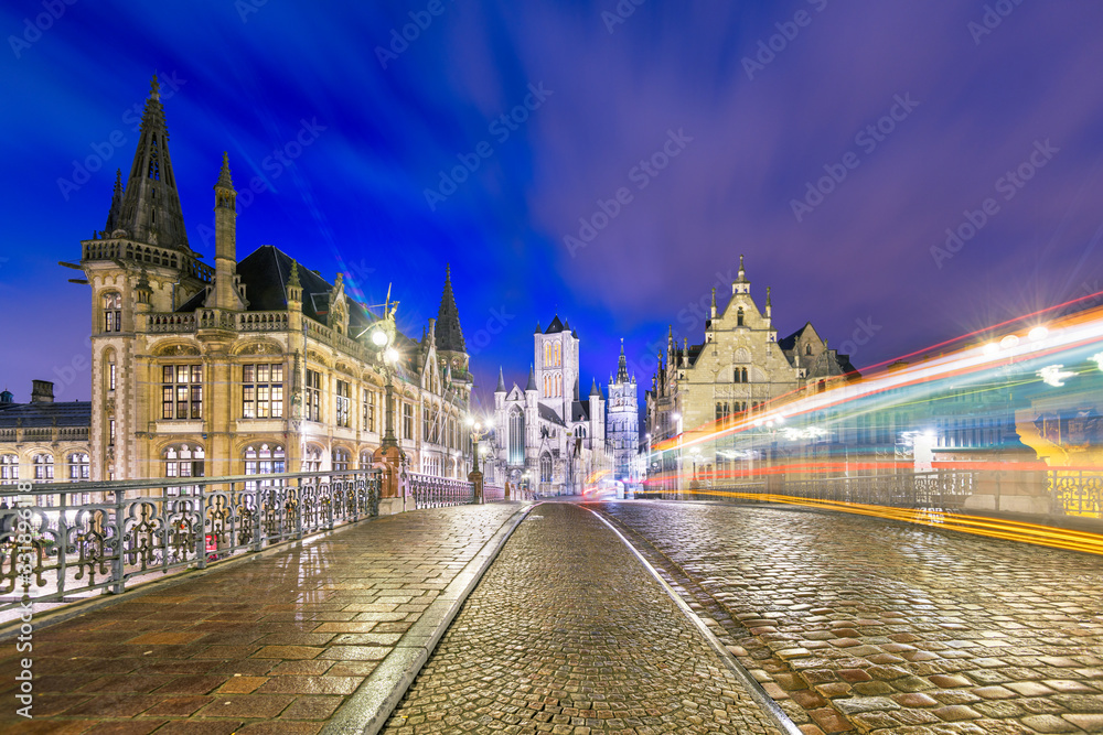 Fototapeta premium Ghent, Belgium at the Graslei