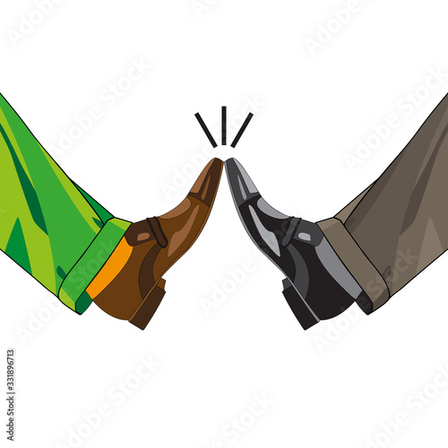 Foot salute. Flat vector illustration