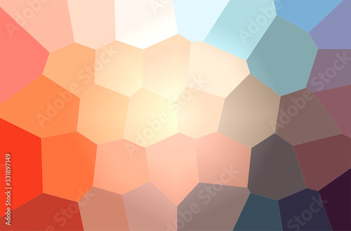 Abstract illustration of blue, orange Giant Hexagon background