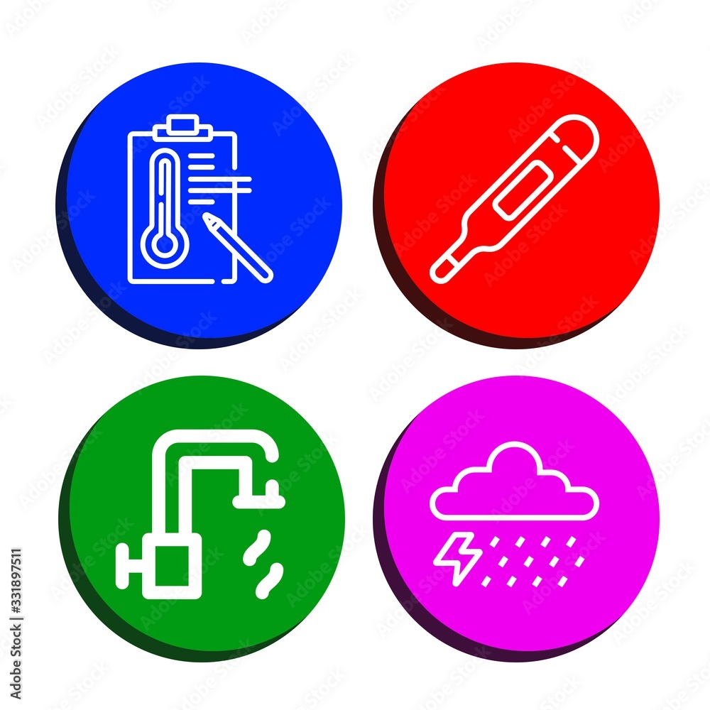 Set of thermometer icons Set of thermometer icons