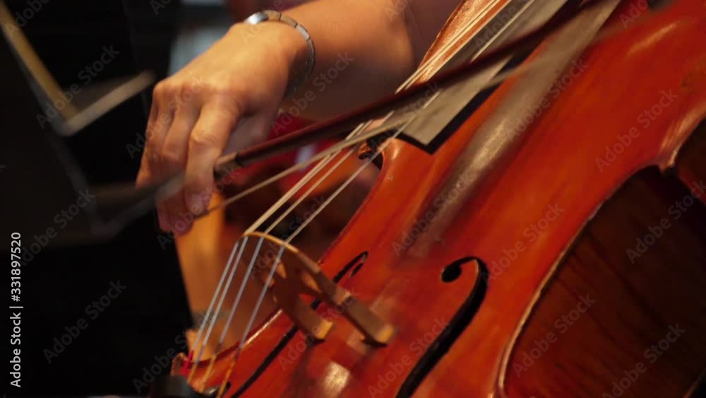 cellist playing cello in orchestra cellist playing cello in orchestra