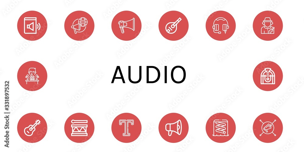 Set of audio icons Set of audio icons