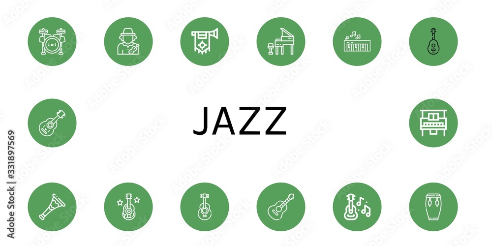 jazz simple icons set jazz simple icons set