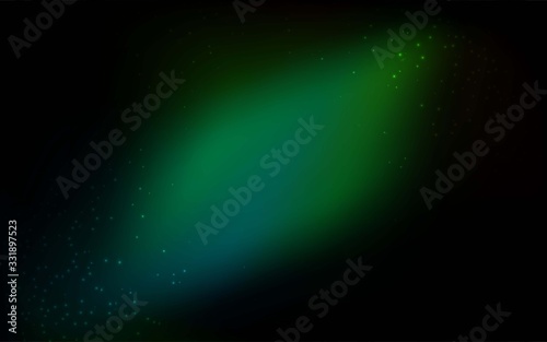 Dark Green vector background with astronomical stars. Blurred decorative design in simple style with galaxy stars. Best design for your ad, poster, banner.