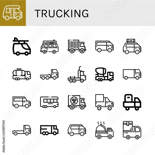 trucking icon set