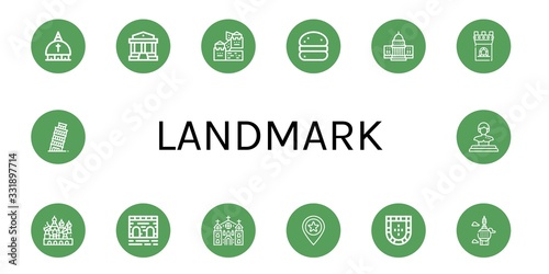 Wallpaper Mural Set of landmark icons Torontodigital.ca