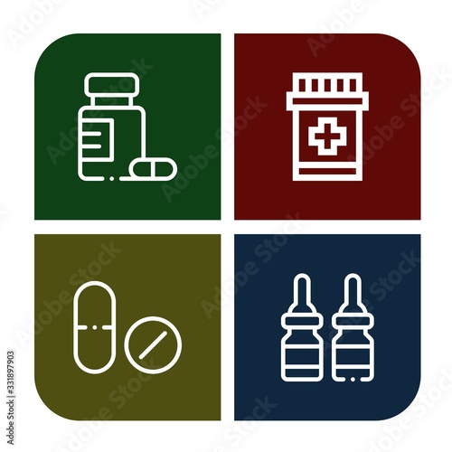 Set of painkiller icons