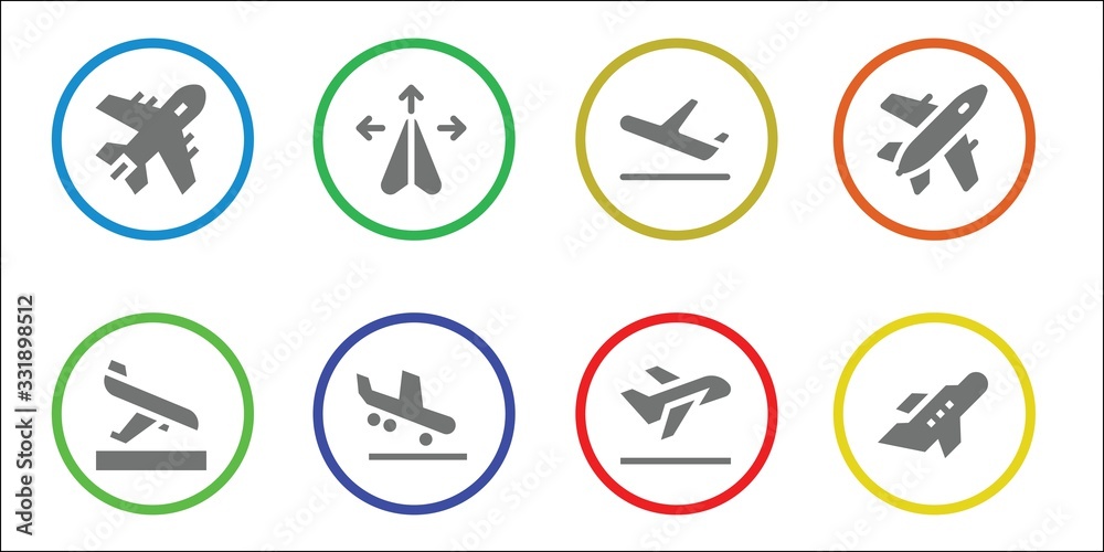 Modern Simple Set of airliner Vector filled Icons