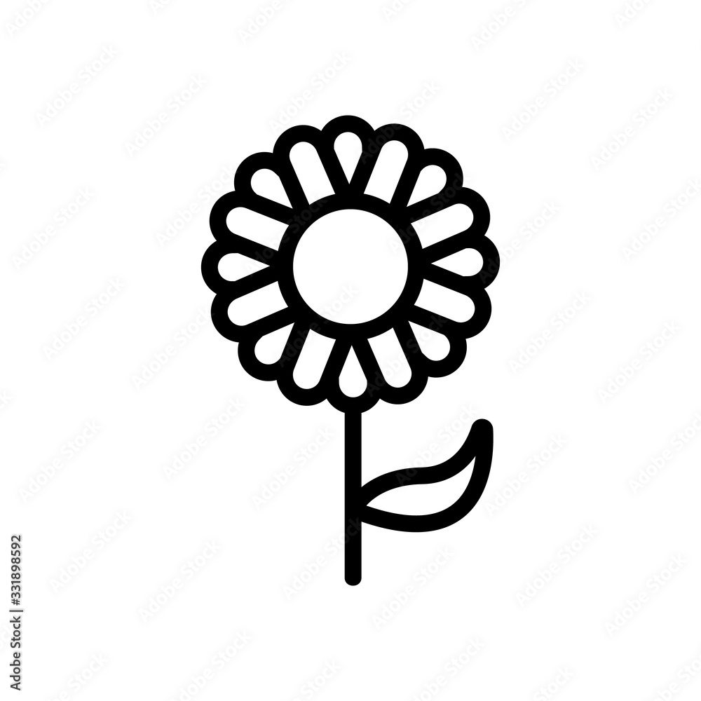 chrysanthemum icon vector. chrysanthemum sign. isolated contour symbol illustration