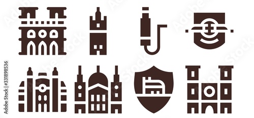 Modern Simple Set of european Vector filled Icons