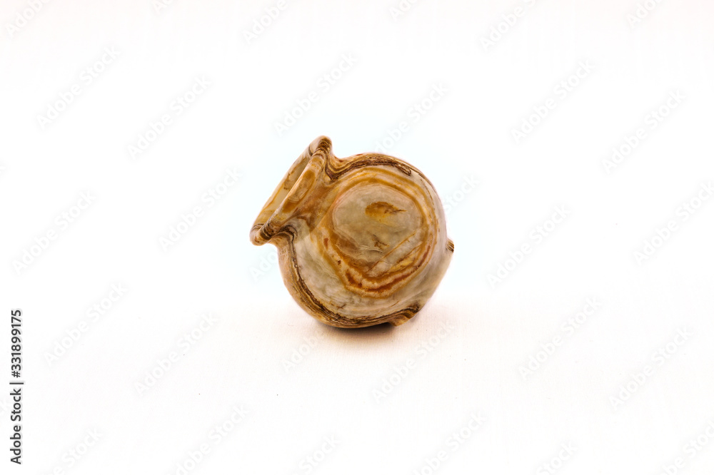 decorative pot of onyx on a white background decorative pot of onyx on a white background