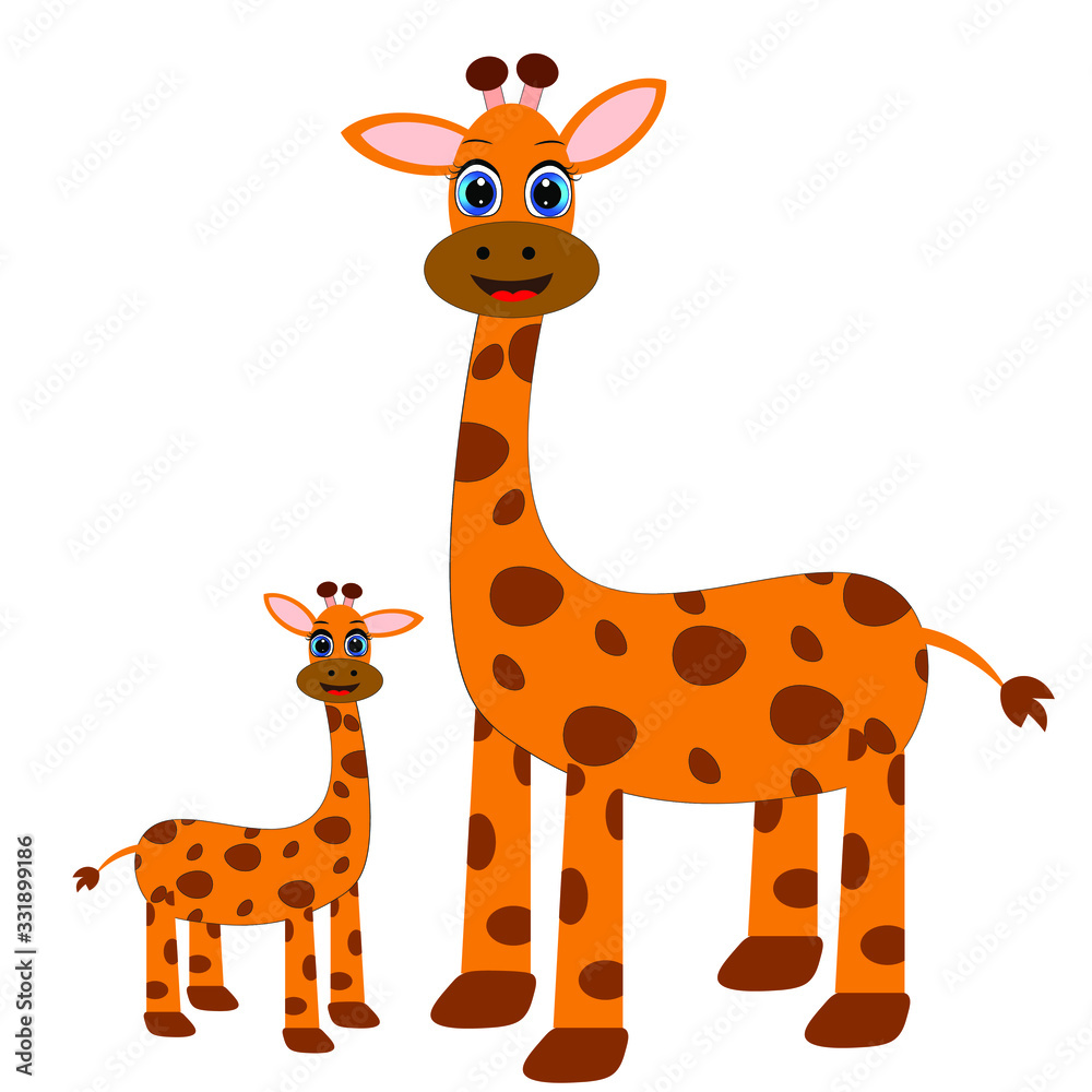 cute giraffe cartoon illustration