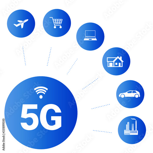 5g new Wi-Fi wireless internet connection. Vector technology 5g network sign icon. Fifth innovative generation of global high-speed broadband