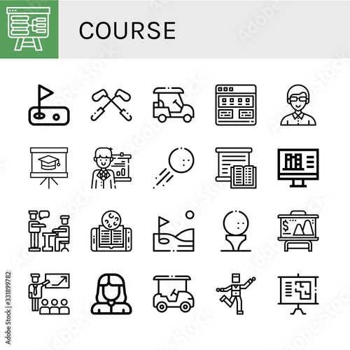Set of course icons