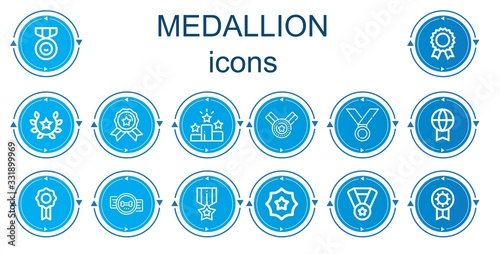 Editable 14 medallion icons for web and mobile