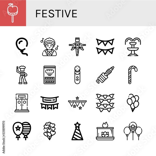 Set of festive icons