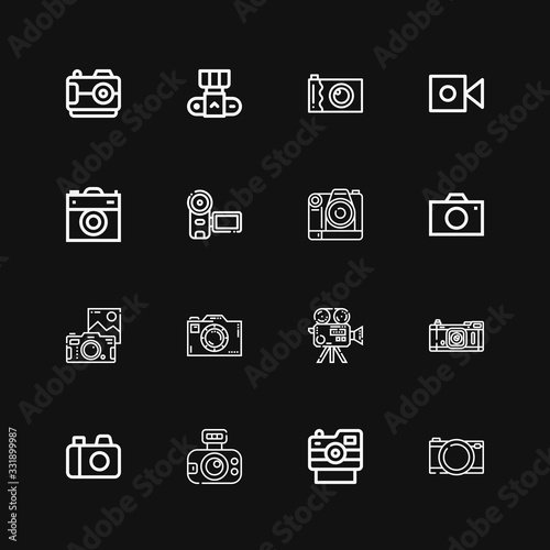 Editable 16 photocamera icons for web and mobile