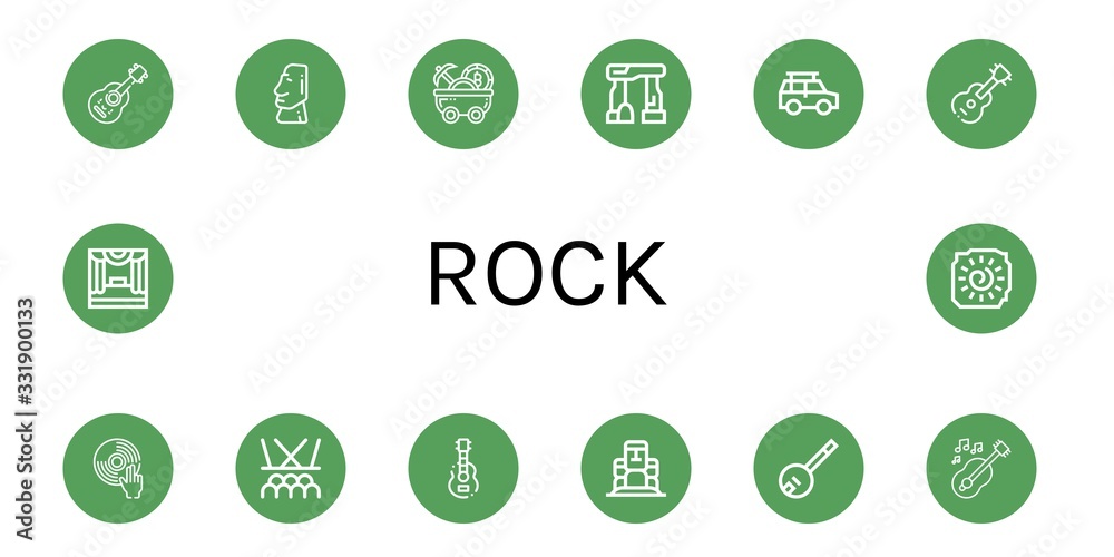Set of rock icons Set of rock icons