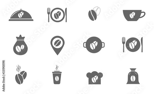 Coffee bean icons