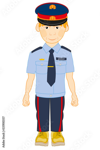 Vector illustration men in year form of the police bodies