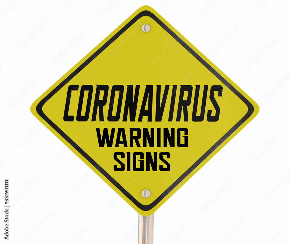 Coronavirus Warning Signs Yellow Danger COVID-19 Road Yield Caution 3d Illustration
