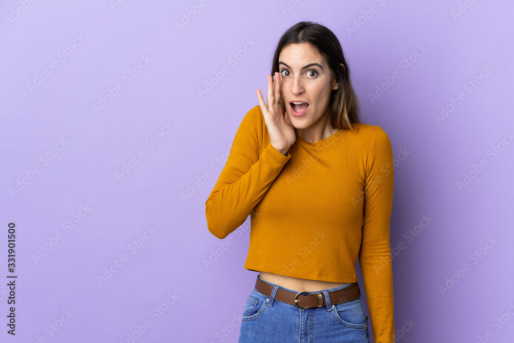 Young caucasian woman over isolated background with surprise and shocked facial expression Young caucasian woman over isolated background with surprise and shocked facial expression
