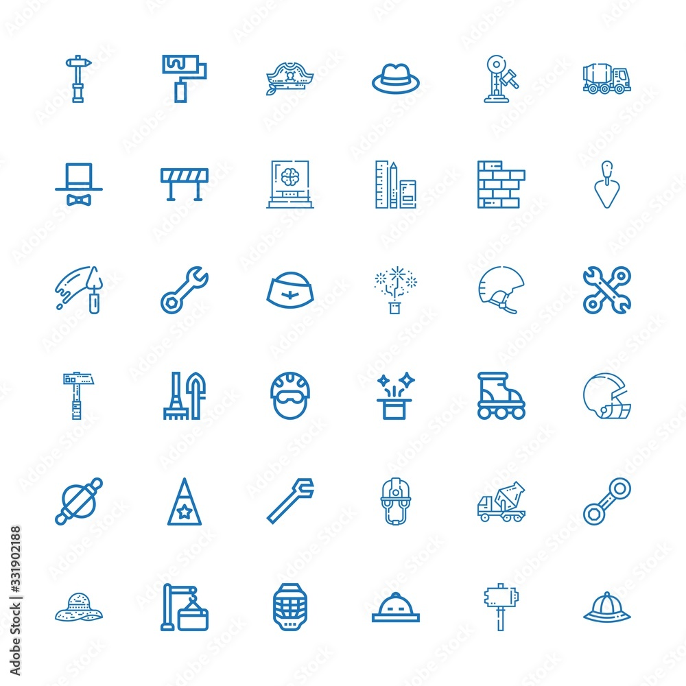 Editable 36 build icons for web and mobile