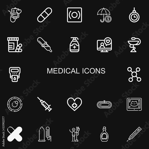 Editable 22 medical icons for web and mobile
