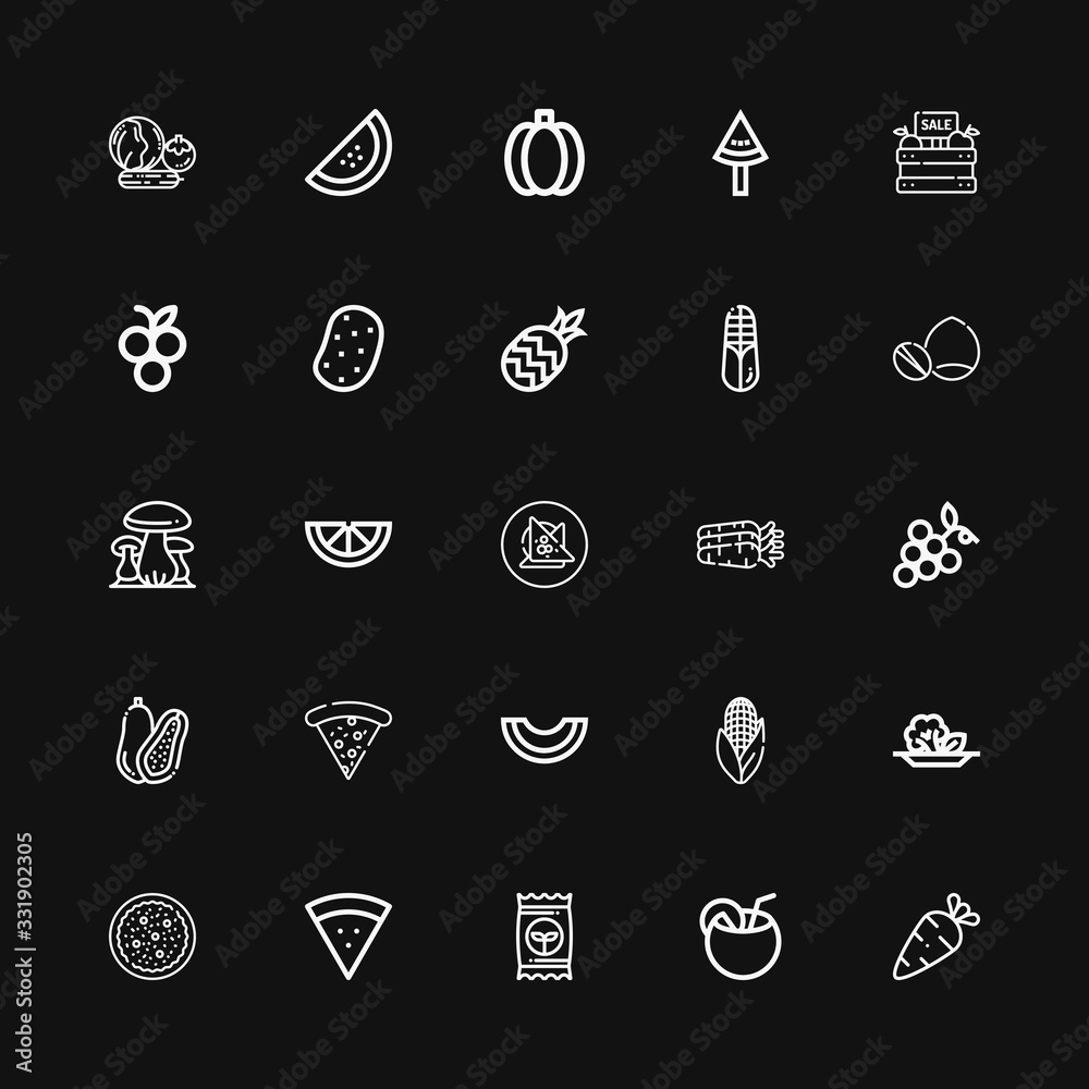 Editable 25 vegetarian icons for web and mobile Editable 25 vegetarian icons for web and mobile