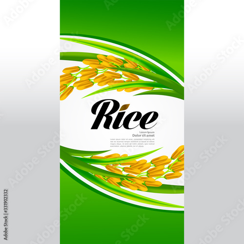 Premium Rice great quality design concept  vector.