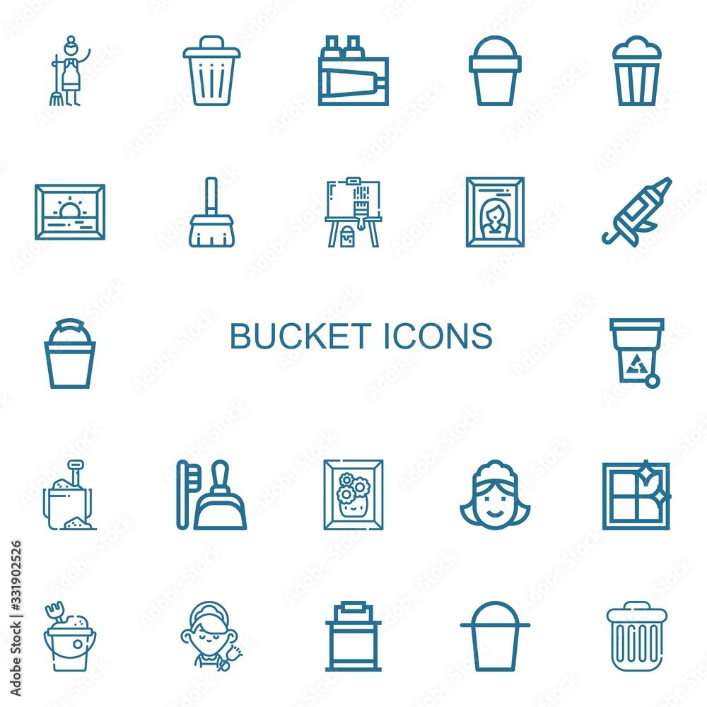 Editable 22 bucket icons for web and mobile