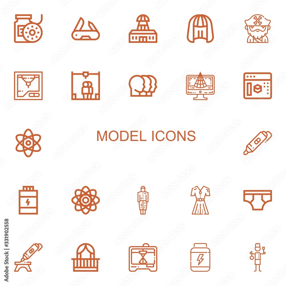 Editable 22 model icons for web and mobile - obrazy, fototapety, plakaty 